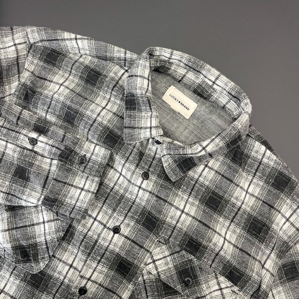 Lucky Brand Shirt Mens XXL Plaid Double Face Soft Jersey Knit‎ Long Sleeve NEW